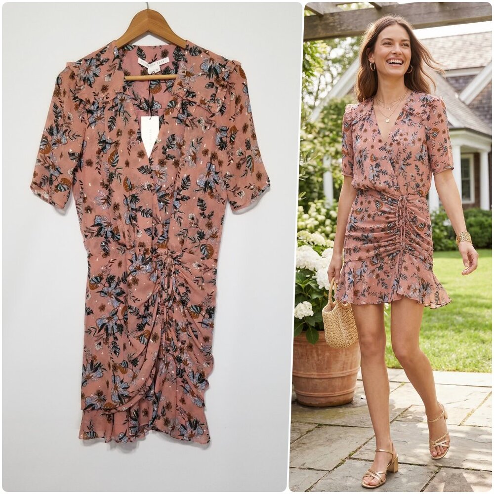 NWT Veronica Beard Dakota Mini Dress in Mauve Multi Size 4,6,8,10